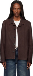 TONYWACK Burgundy Lamb Leather Nubuck Jacket