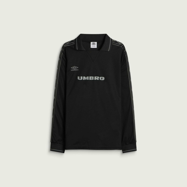 Photo: Umbro Men's Taped Long Sleeve Jersey in Black/Sedona Sage