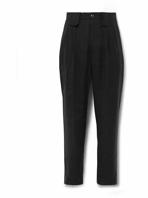 Photo: Nanushka - Mats Slim-Fit Pleated Modal-Blend Trousers - Black