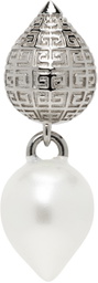 Givenchy Silver & White G Stud Single Earring