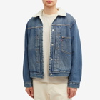 Levi's Men's Levis Exclusive Red Tab Type I Trucker Jacket in Blue Sherpa