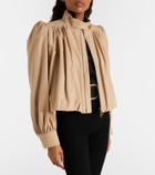 Chloé Gathered cropped cotton canvas jacket