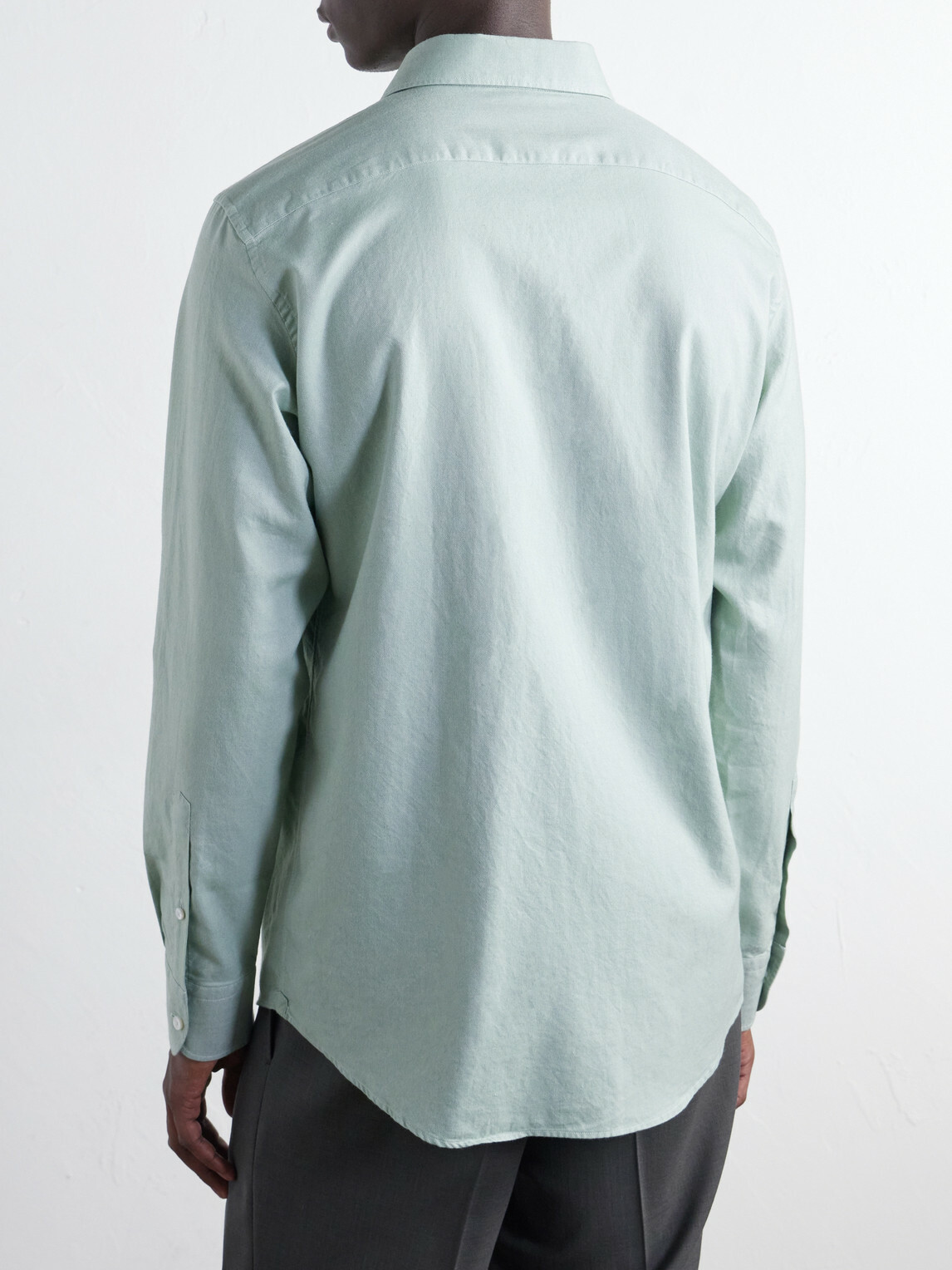 Zegna - Cotton and Cashmere-Blend Oxford Shirt - Green