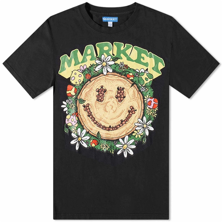 Photo: MARKET Men's Smiley Decomposition T-Shirt in Vintage Black
