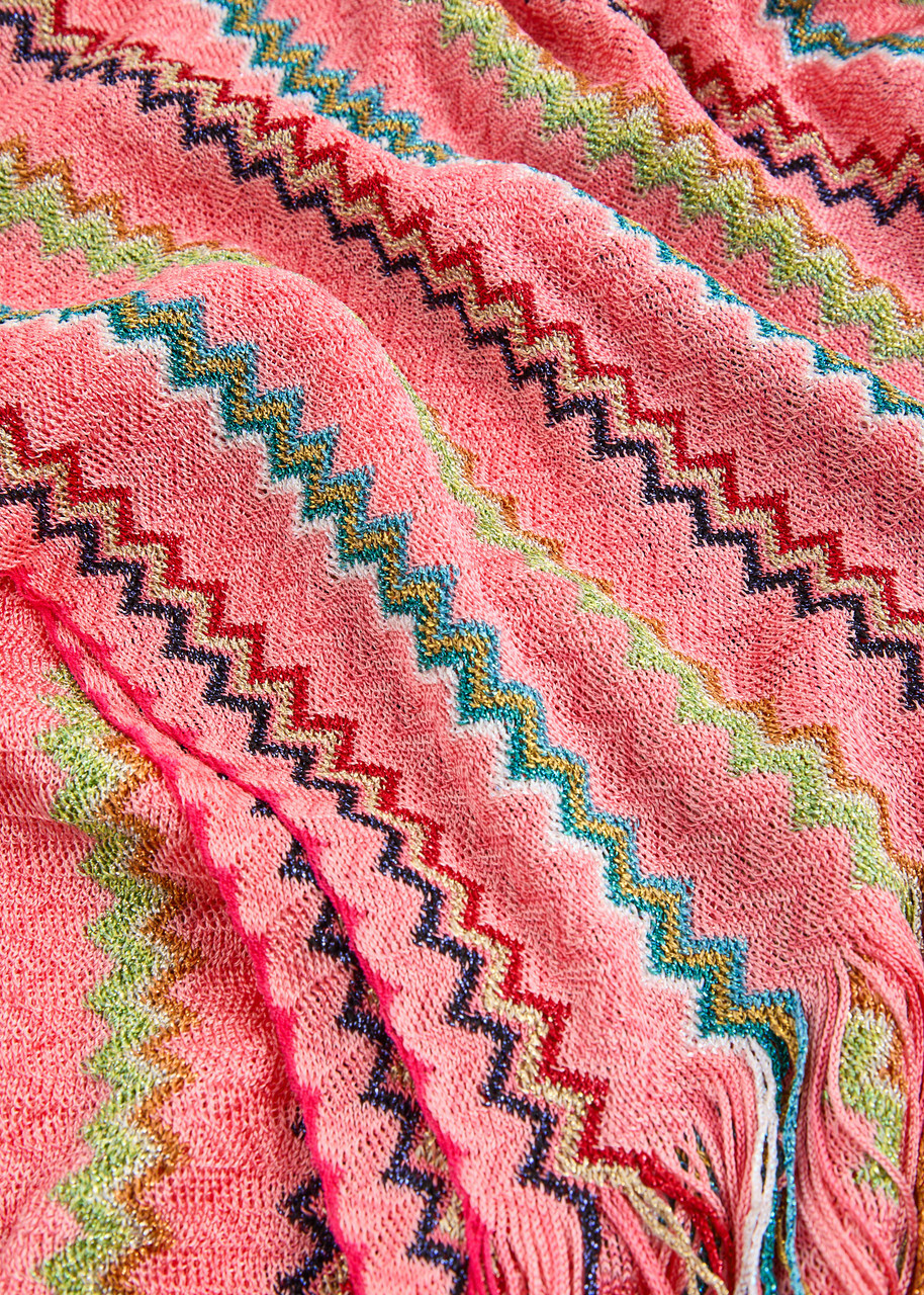 Missoni Zigzag-intarsia Fine-knit Scarf - Pink - One Size Missoni