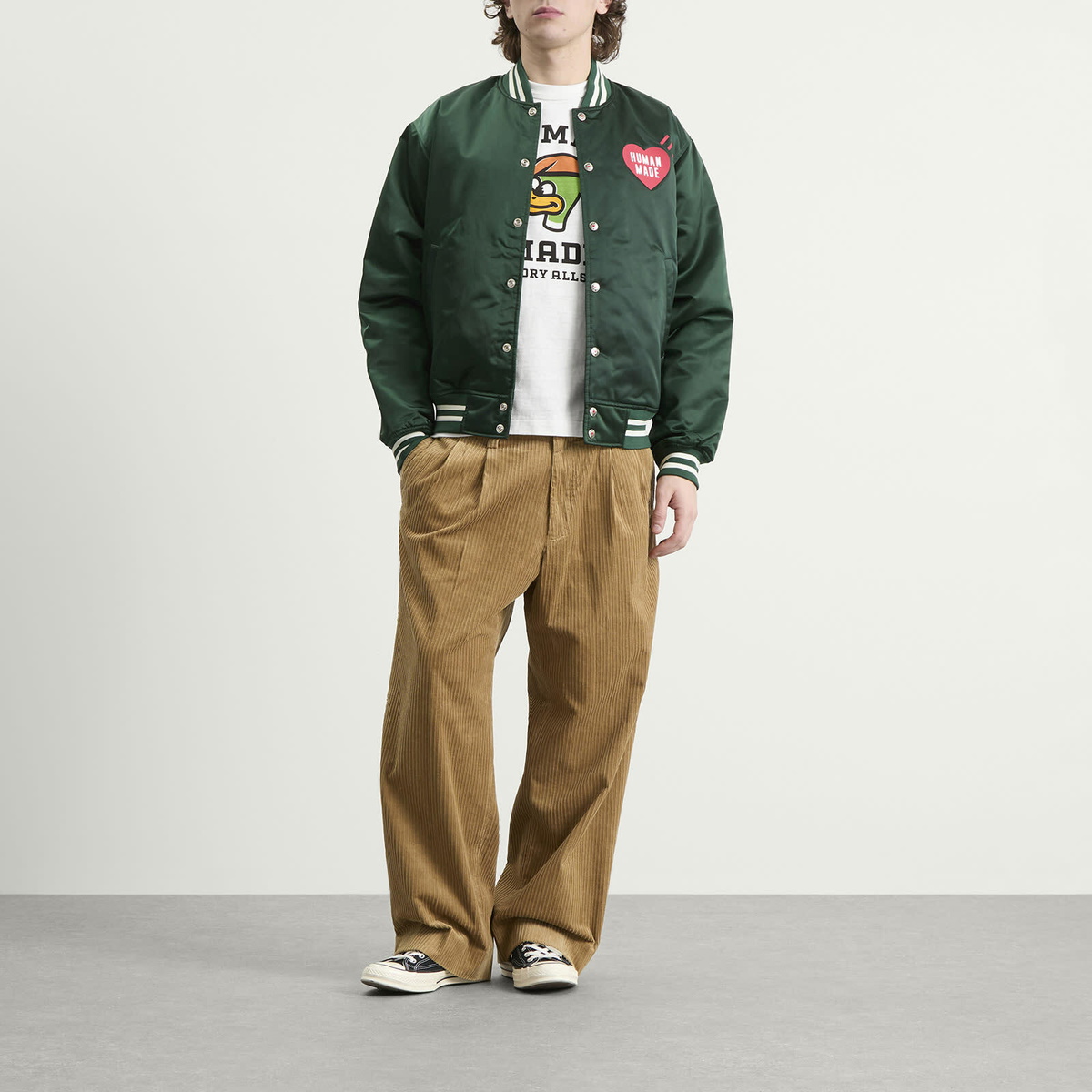Human Made Men's Corduroy Pleated Trousers in Beige