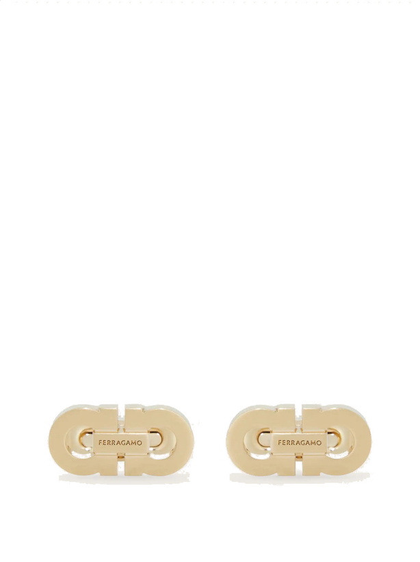 Photo: Ferragamo Mens Double Gancini cufflinks in Gold