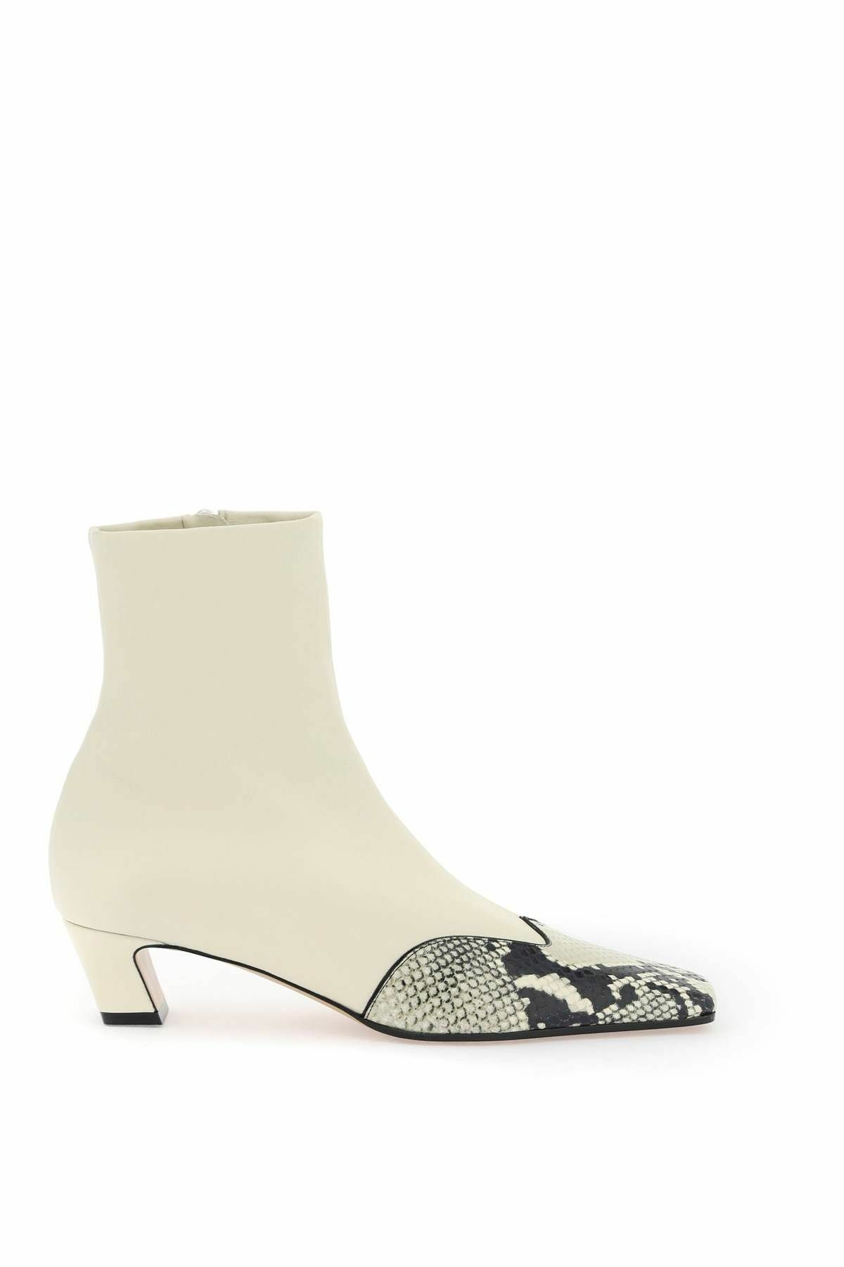 KHAITE "dallas ankle boots with python insert Neutro
