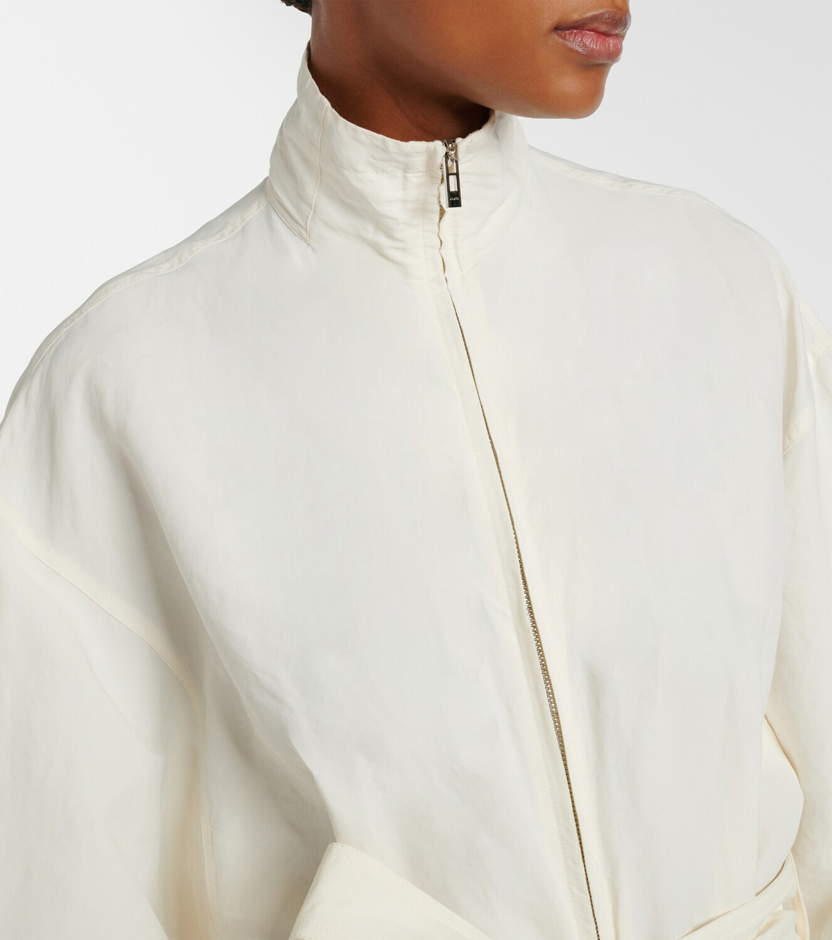 Alaïa Belted ruffled poplin jumpsuit