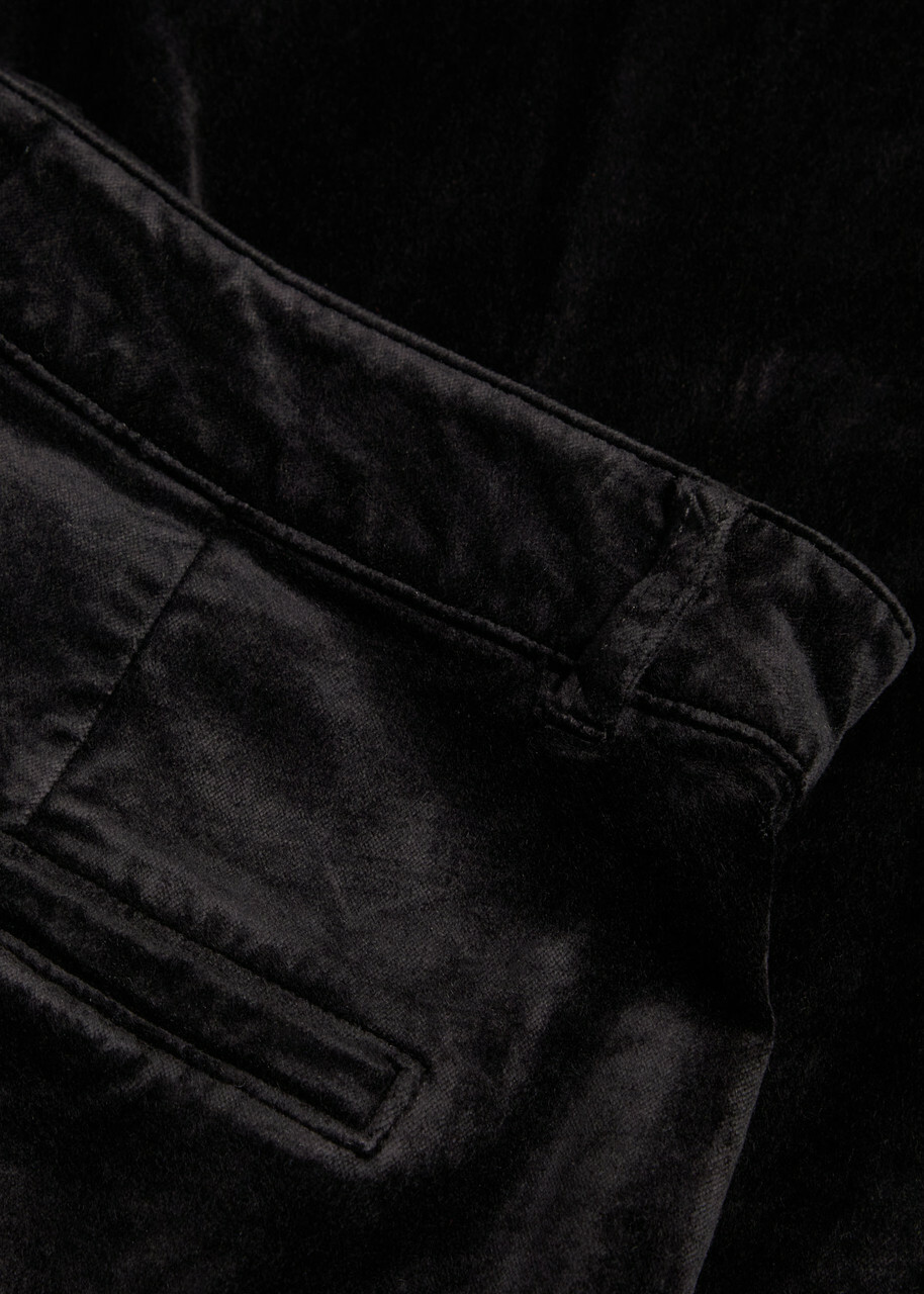 Paige Anessa Wide-leg Velvet Trousers Black
