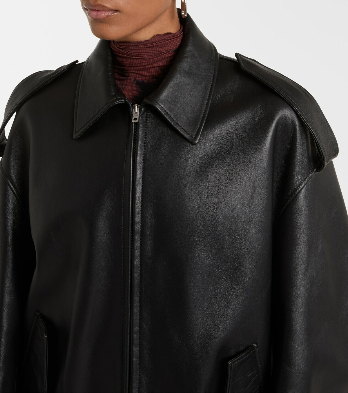 Acne Studios Oversized leather biker jacket