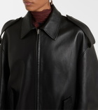 Acne Studios Oversized leather biker jacket