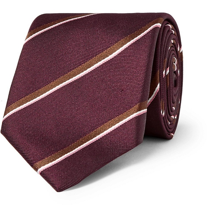 Photo: Dunhill - 7cm Striped Mulberry Silk Tie - Men - Burgundy