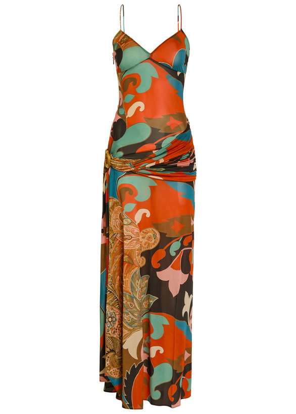 Photo: Etro Printed Mesh-jersey Maxi Dress Multicoloured