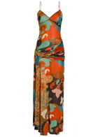 Etro Printed Mesh-jersey Maxi Dress Multicoloured