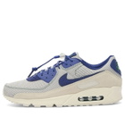 Nike Air Max 90 Qs Sneaker in Coconut Milk/Deep Royal Blue/Brown