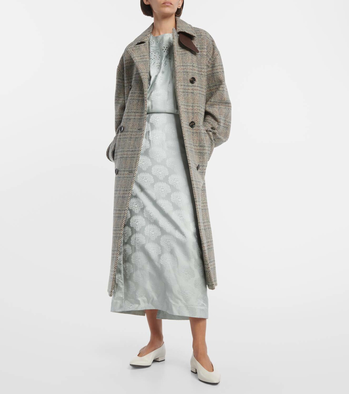 Loro Piana Herringbone wool and cashmere-blend coat Loro Piana