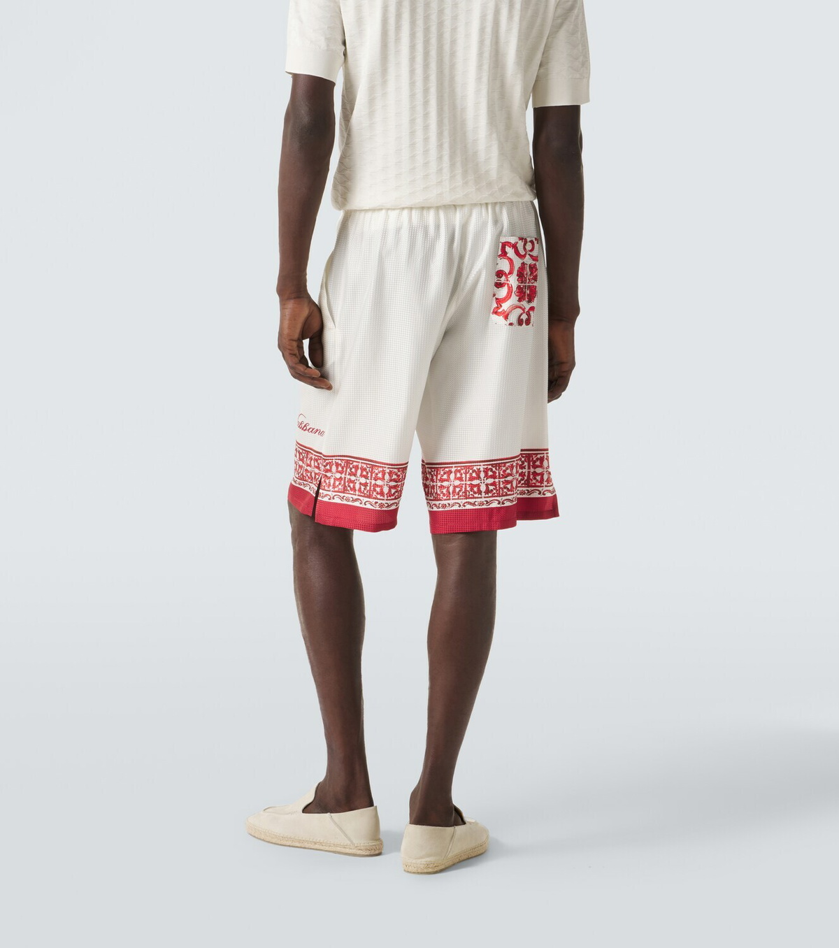 Dolce&Gabbana Majolica silk twill jacquard Bermuda shorts