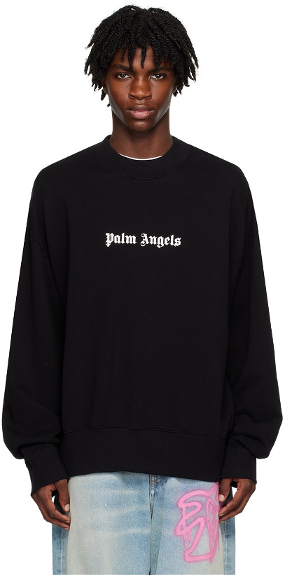 Photo: Palm Angels Black Printed Sweatshirt