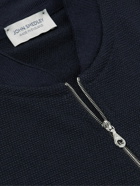 John Smedley - 16.Singular Merino Wool Zip-Up Cardigan - Blue