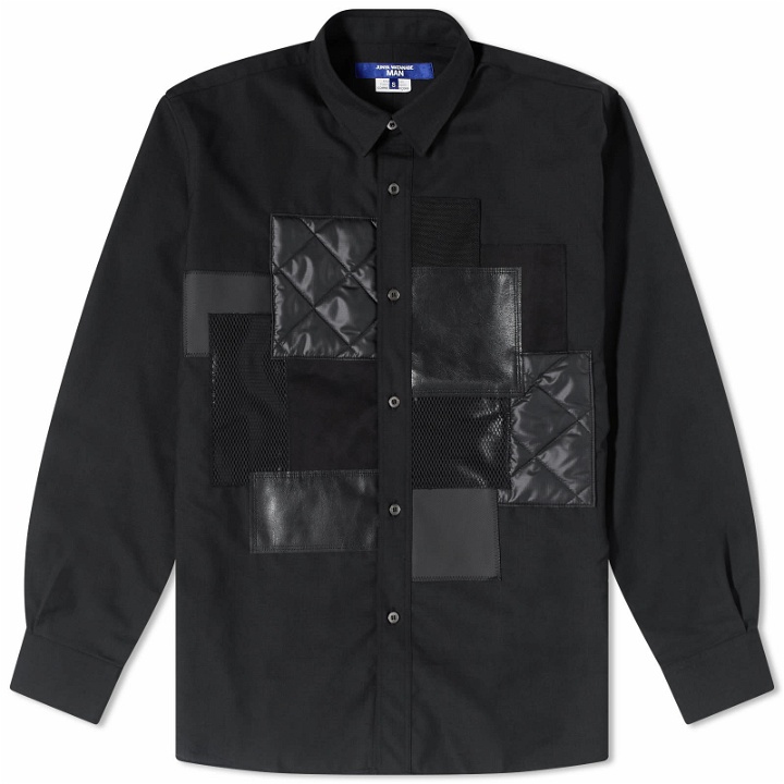 Photo: Junya Watanabe MAN Men's Patchwork Shirt in Black/Black