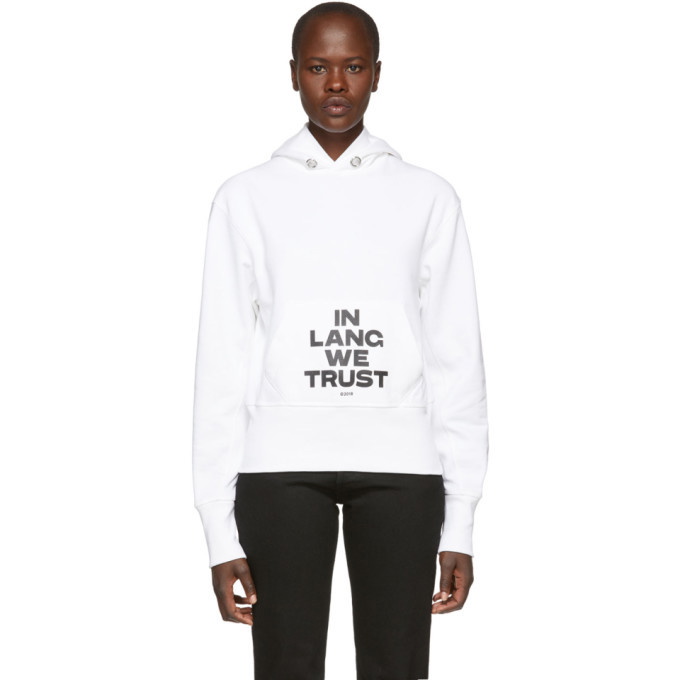 Photo: Helmut Lang White Brian Roettinger Logo Hack Standard Hoodie