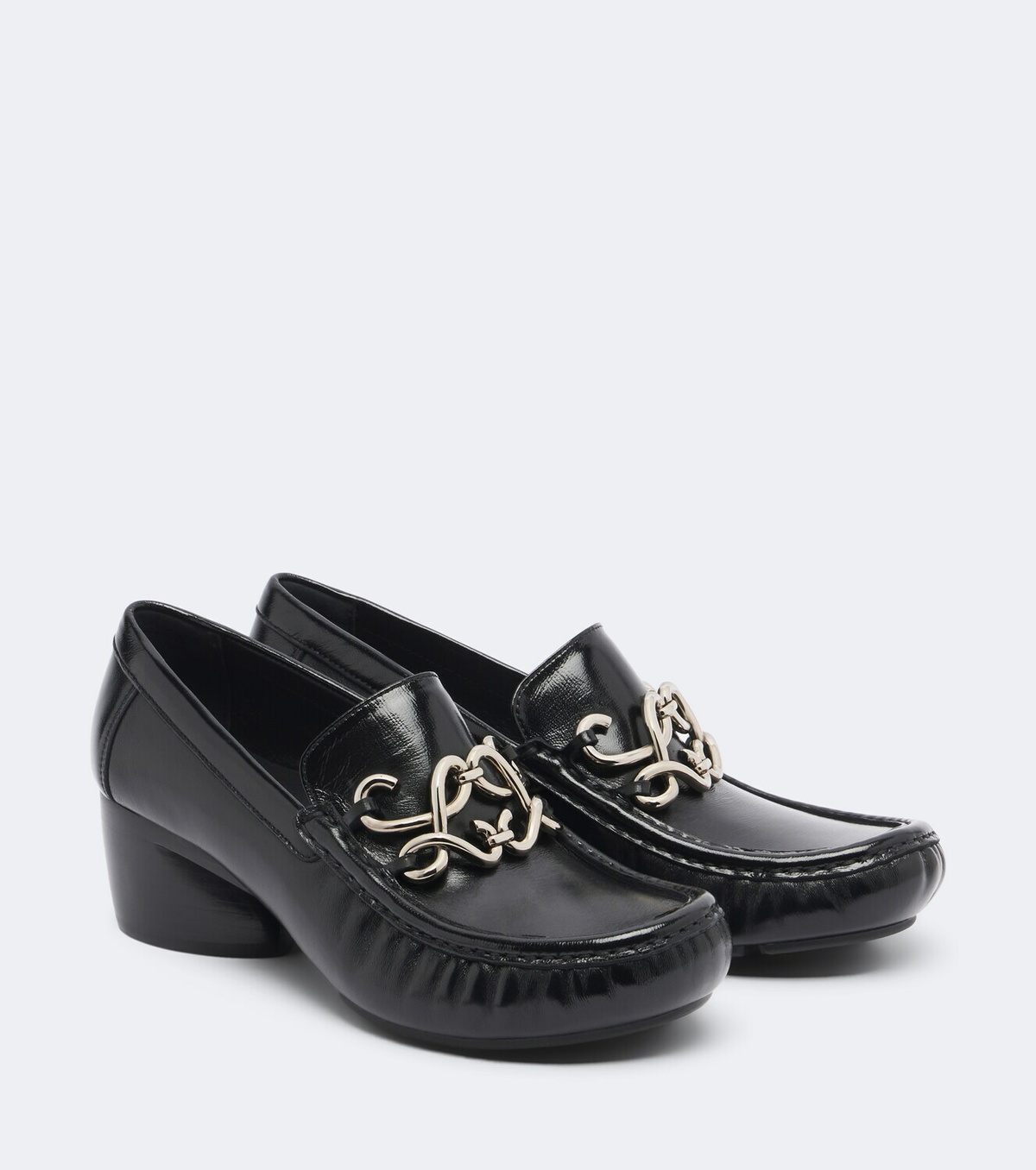 Loewe Oval Double L leather loafer pumps