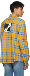 We11done Yellow Check Logo Print Shirt