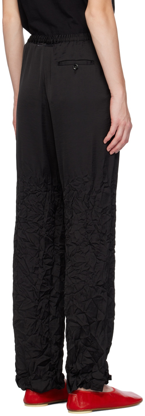 MM6 Maison Margiela Black Crinkled Trousers