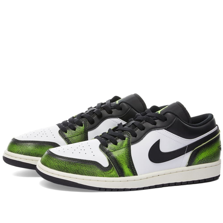Photo: Air Jordan Men's 1 Low SE Sneakers in Black/Electric Green/White