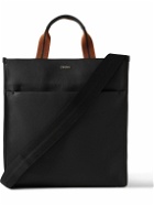 Zegna - Striped Webbing-Trimmed Full-Grain Leather Tote Bag