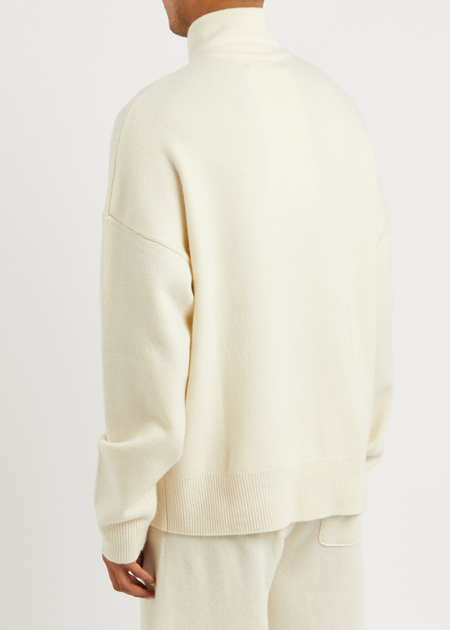 Extreme Cashmere N°235 Hike Half-zip Cashmere-blend Jumper - Cream - One Size