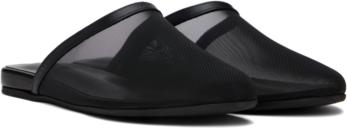 Ancient Greek Sandals Black 'The Slipper' Mules Ancient