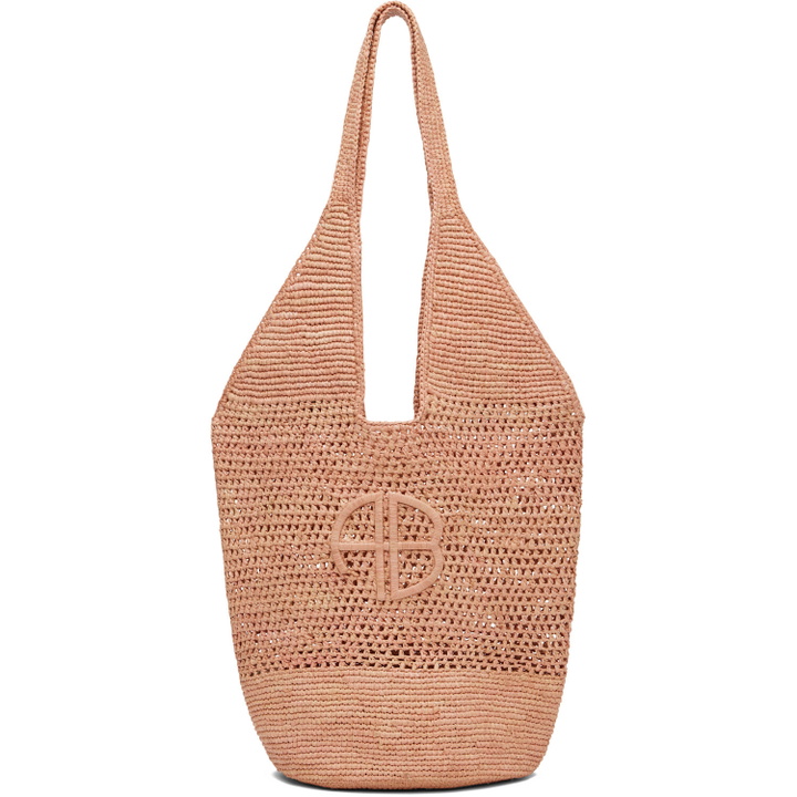 Photo: ANINE BING Pink Leah Logo Raffia Bag