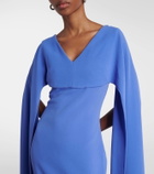 Solace London Morgan caped crêpe gown