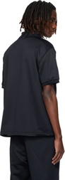 Lacoste Black Loose Fit Badge Accent Fleece Polo