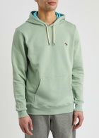 PS Paul Smith Logo-appliqued Hooded Cotton Sweatshirt Sage