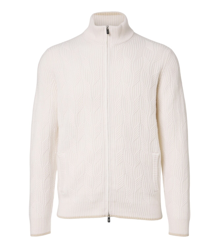 Photo: Fedeli Cable-knit cashmere cardigan