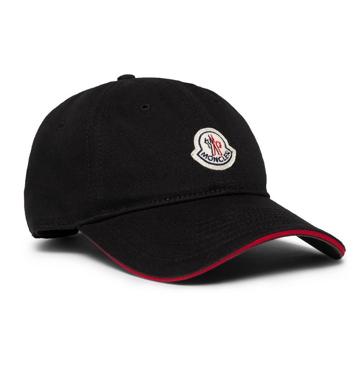 Photo: Moncler - Logo-Appliquéd Cotton-Twill Baseball Cap - Black