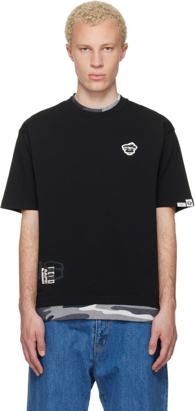 Photo: AAPE by A Bathing Ape Black 'AAPEUNVS' Graphic T-shirt