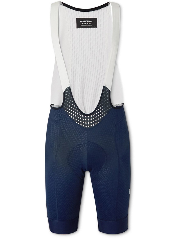 Photo: Pas Normal Studios - Mechanism Logo-Print Stretch-Jersey and Mesh Cycling Bib Shorts - Blue