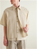 LE 17 SEPTEMBRE - Layered Crinkled-Twill Shirt - Neutrals