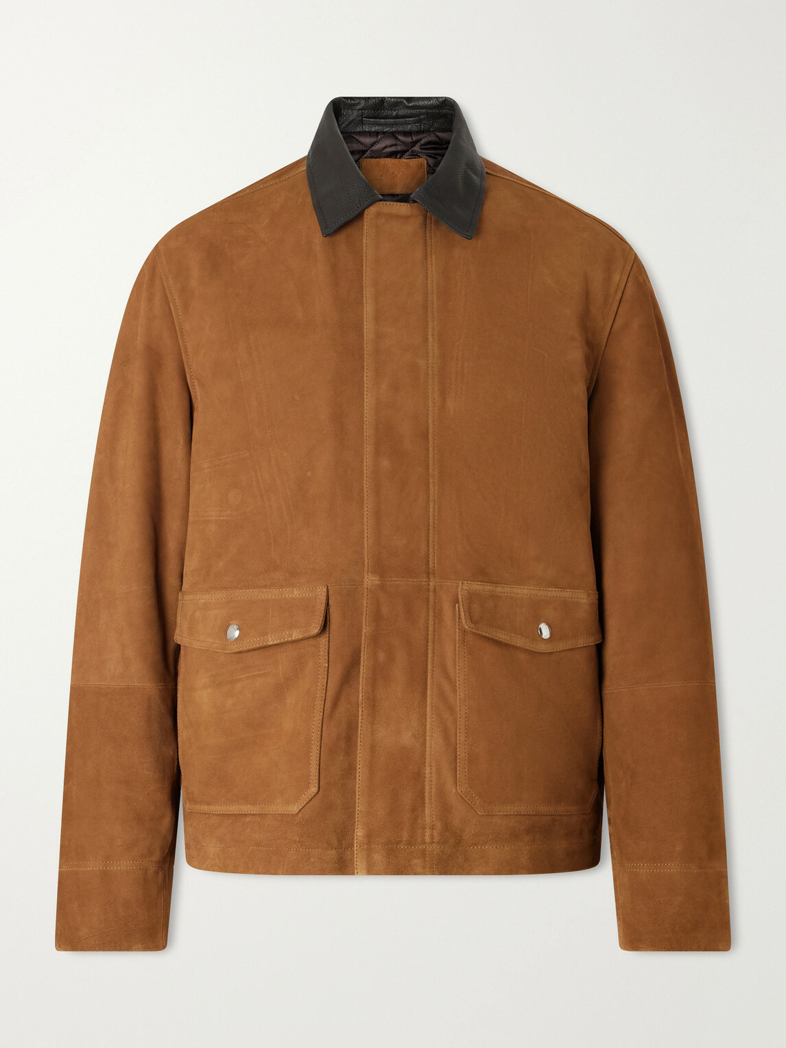 Mr P. - Leather-Trimmed Suede Jacket - Yellow