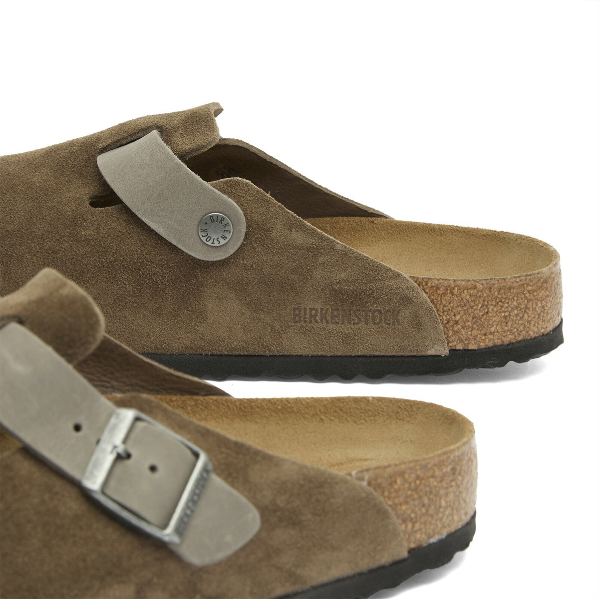 Birkenstock Men's Boston Clog - Concrete Grey Suede/Leather