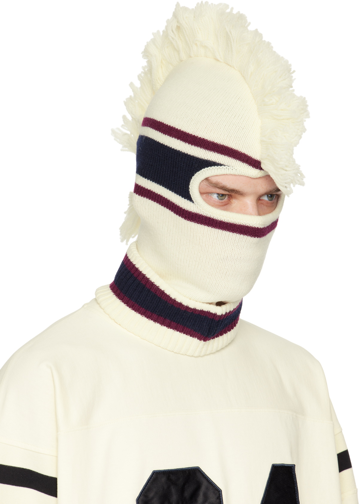 Hand Knit Balaclava グレイッシュベージュ 205508028-1-silver