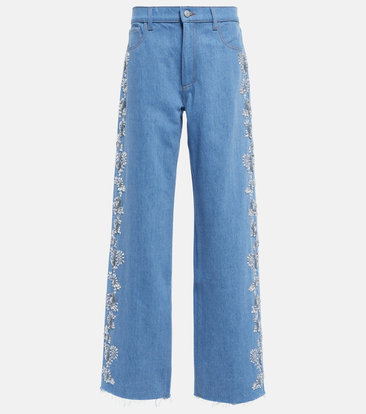 Magda Butrym - Embroidered wide-leg jeans