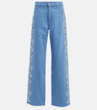 Magda Butrym - Embroidered wide-leg jeans