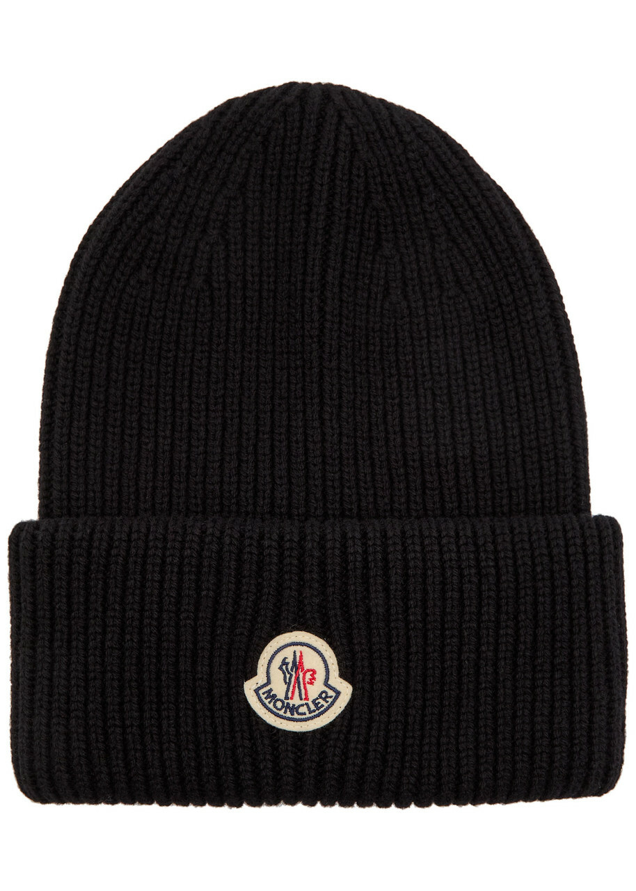 MONCLER BERRETTO TRICOT ワッペン付 リブニットキャップ MONCLER BERRETTO TRICOT ワッペン付 リブニットキャップ
