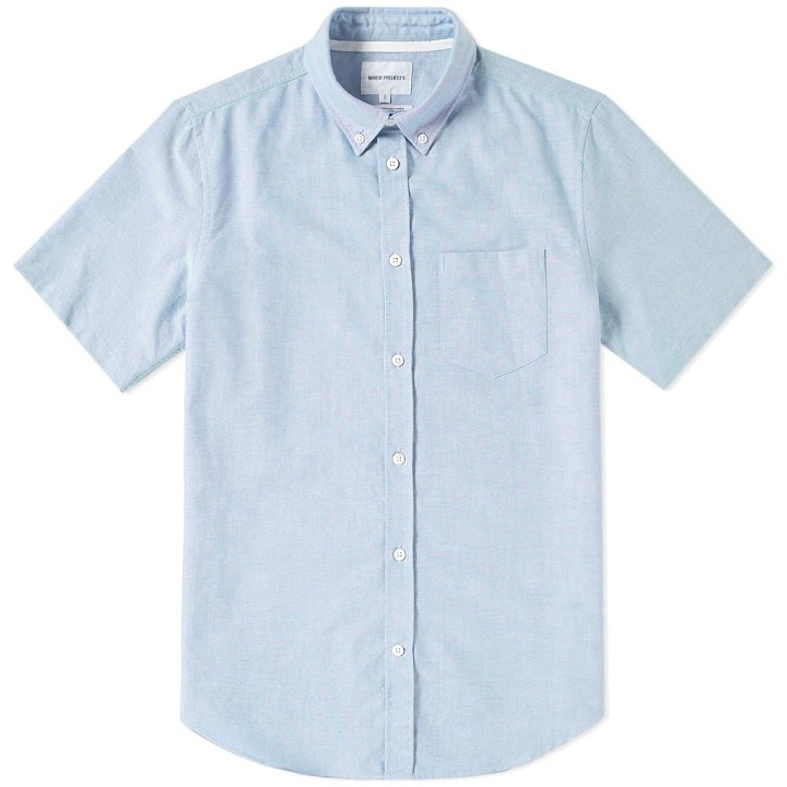Photo: Norse Projects Short Sleeve Theo Oxford Shirt Blue