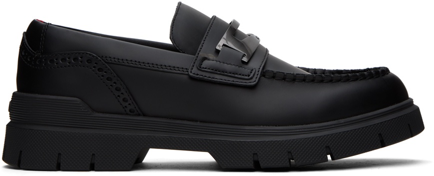Hugo Black Leather Loafers Hugo Boss